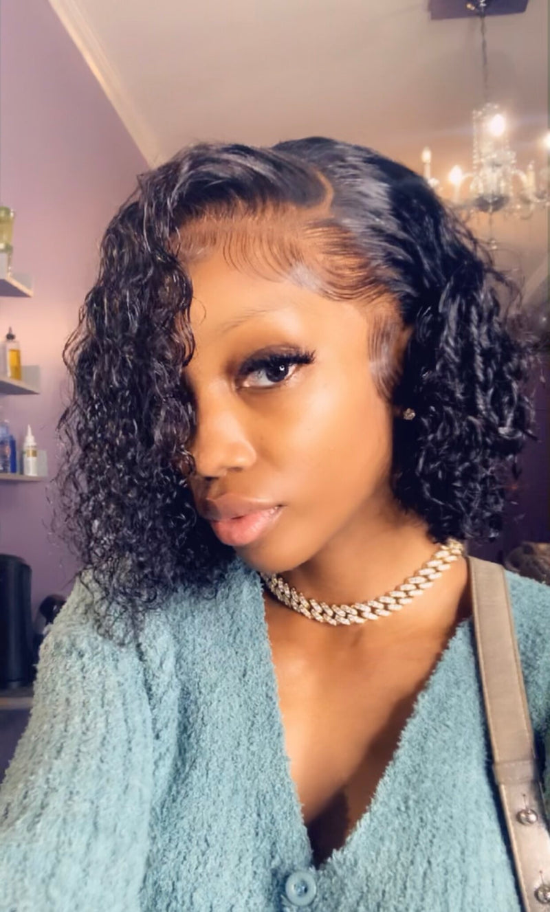 $250 14" HD Frontal Bob Wig 14x4